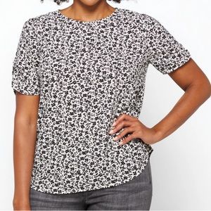 Papermoon Claudia ruched sleeve blouse tie floral